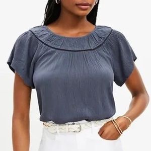 LOFT Charcoal Gray Bell Short Sleeves Top